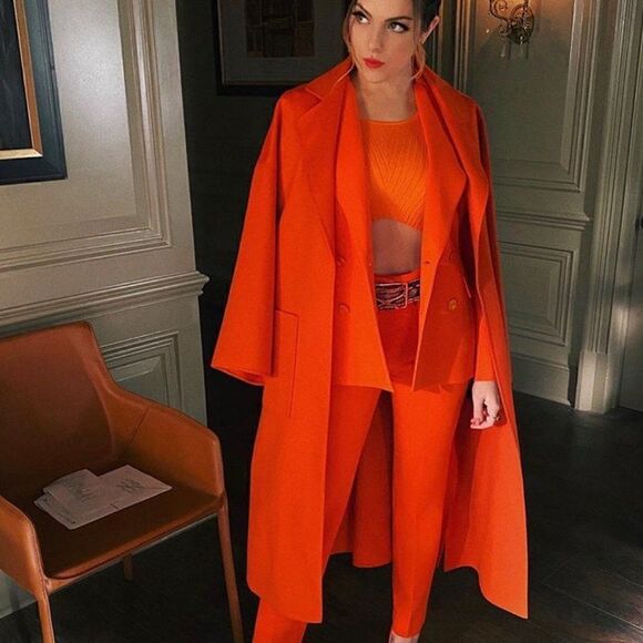 Ralph Lauren Pre-Spring ‘20 Camden Blazer in Mandarin Orange Stretch Wool Crepe - Picture 3 of 16